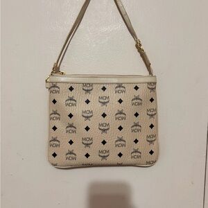 MCM visetos leather shoulder bag